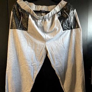Leather Zippered accented Joggers